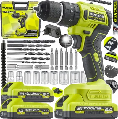 Produktbild von Toolme Bürstenloser 21V 2 Akku Led Schlagschrauber