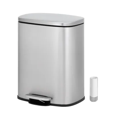 Produktbild von Vidacharmy Cubo de Reciclaje 20 L de Acero Inoxidable Antihuella con Pedal y Tapa de Cierre Suave – Papelera de Cocina, Incluye 20 Bolsas