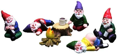 Dailygoods - Gartenzwerg Betrunkener Zwerg - Gartenfiguren für außen - Miniatur Gartenzwerg - Harz Statue - Dekoration für