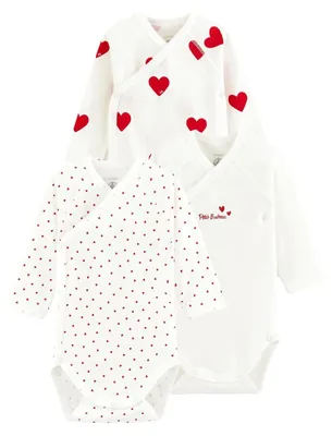 Obrázek produktu pro Petit Bateau, dětské body s dlouhým rukávem pro novorozence (balení 3 kusů), varianta 1, velikost 3