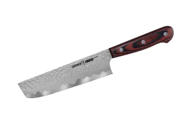 Zdjęcie produktu dla Nóż Samura-Kaiju nakiri, stal Aus-8, 16,7 cm, srebrny/brązowy