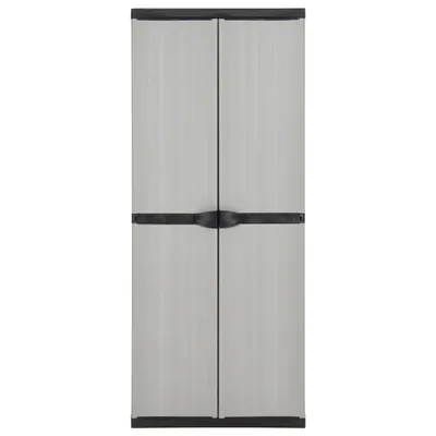 Immagine prodotto di Armadietto da Giardino con 3 Ripiani Grigio e Nero 68x40x168 cm