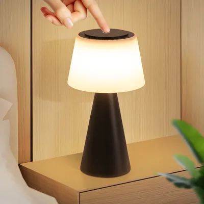 Image de ZMH Lampe de table Batterie Lampe de chevet LED 3600mhA Sans fil Lampe de table Touch Lampe à intensité variable avec USB Rechargeable Noir Batterie Lampes de table pour Salon Moderne Chambre à coucher Extérieur