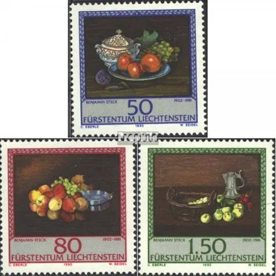 Produktbild von Briefmarken Liechtenstein 1990 Mi 990-992 (kompl.Ausg.) postfrisch Maler