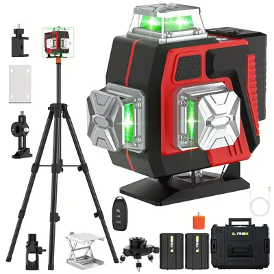 Produktbild von Laser-Wasserwaage - Kreuzlinienlaser - Linienlaser - Bau-Laser - Automatische Nivellierung - 16 Linien