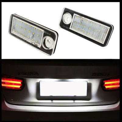Für Audi A6 C5 Avant Facelift 2001-2005 2x 18 LED PREMIUM Kennzeichenbeleuchtung in der Farbe von GOLDCAR