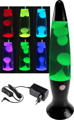 Obrázok produktu pre Lávová lampa „CTL Funky LED“ 40 cm RGB Voda a vosk: číra, telo: čierne