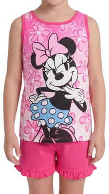 Produktbild von Disney Minnie Mouse Mädchen Pyjama, 2-teilig Set mit Minnie T-Shirt und Shorts, Geschenkbox Inklusive, Größen 3 bis 8 Jahre (DE/NL/SE/PL, Alter, 7 Jahre, Regular, Fuchsia)