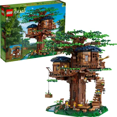 Produktbild von LEGO Ideas Baumhaus mit 3 Kabinen und Blättern, großer Modellbausatz für Teenager ab 16 Jahren 21318