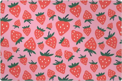 Produktbild von Küchenmatte 60x90 cm Vinylmatte Bodenmatte Dekoration - Erdbeeren Früchte
