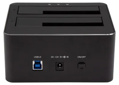 Obrázek produktu pro StarTech.com SDOCK2U33V, HDD, SSD, SATA, Serial ATA II, Serial ATA III, 2.5,3.5", 10 TB, USB 3.2 Gen 1 (3.1 Gen 1) Type-B, Černá