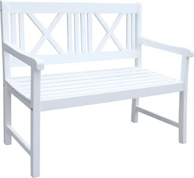 Produktbild von Gartenbank Holzbank 2-Sitzer white washed Eukalyptus100% Sitzbank