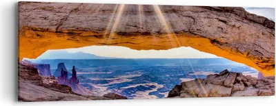 Produktbild von Bild auf Leinwand - Leinwandbild - Felsen Ansicht Landschaft - 90x30cm - Wand Bild - Wanddeko - Leinwanddruck - Bilder - Kunstdruck - Wanddekoration - Leinwand bilder - Wandkunst - AB90x30-0184