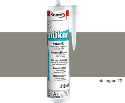 Produktbild von Sopro Silikon Keramik Fugen Fliesen 310ml Abdichtung Farbe steingrau 1 Stück