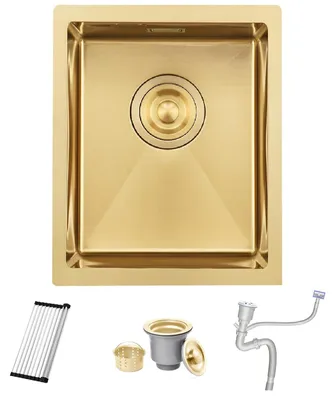 Goldene Spüle 35x45 cm, Unterbau, 16 Gauge Edelstahl