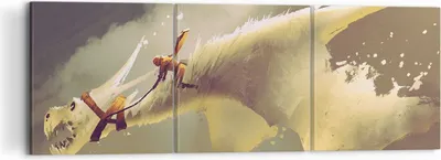 Produktbild von Bild auf Leinwand - Leinwandbild - Kreatur Abstraktion - 120x40cm - Wand Bild - Wanddeko - Leinwanddruck - Bilder - Kunstdruck - Wanddekoration - Leinwand bilder - Wandkunst - CA120x40-3862