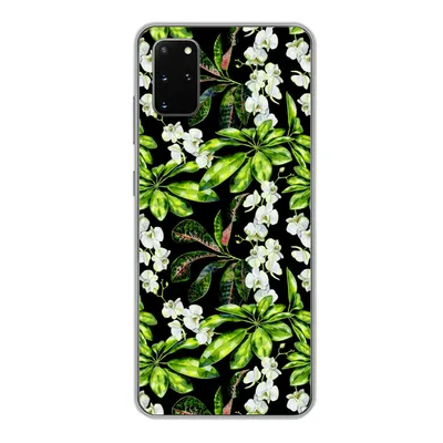 Produktbild von MuchoWow® Handyhülle Schutzhülle Hülle für Samsung Galaxy S20 Plus Blatt - Orchidee - Muster Silikon Softcase Handy Hülle - Hartschale
