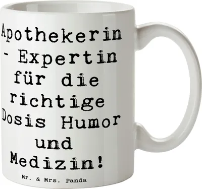 Produktbild von Mr. & Mrs. Panda Kaffeetasse Spruch Apothekerin Humor Expertin - Weiß - Geschenk, Keramiktasse, Beratung, Berufsgestaltung, das perfekte für, Gesundheitstipps, haferl