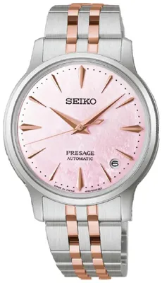 Produktbild von Damenuhr, Automatik Edelstahl - Rosa Perlmutt Zifferblatt - Seiko Modell: SRPM06J1