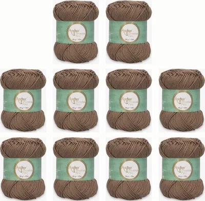 Immagine prodotto di 10x Anchor Creativa Fino – filato in cotone mercerizzato per uncinetto (color 00254)