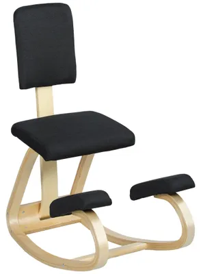 Obrázek produktu pro Ergonomická klečící židle, březové dřevo, černá, pro domácí a kancelářské použití