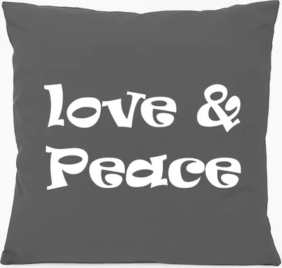 Produktbild von Huuraa Kissen Love & Peace 70s 40x40cm mit Füllung Steel Grey Baumwolle Dekokissen Geschenkidee
