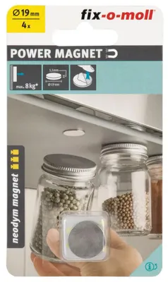 Produktbild von fix-o-moll Neodym Magnete Scheiben selbstklebend 19mm