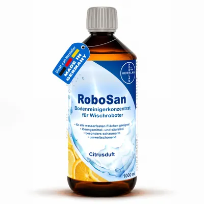 Produktbild von Wischroboter Bodenreiniger - Konzentrat 1000 ml RoboSan mit Citrus-Duft HERRLAN-Qualität