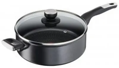 Produktbild von Tefal Ultimate G2553302, Rund, Schwenkpfanne, Schwarz, Titan, Glas, Keramik, Gas, Halogen, Induktion, Versiegelte Platte