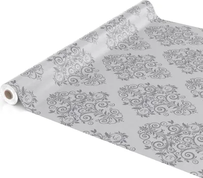 Produktbild von Tischdecke Wachstuch Ornamente Grau Robust Wasserabweisend Breite 140 cm Länge 300 cm