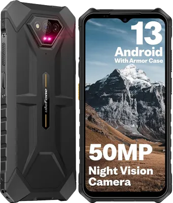 Produktbild von Ulefone Armor X13 Outdoor Smartphone 12GB + 64GB Octa Core Android 13 50MP+24MP Nachtsicht 6320mAh 6,52'' IP68 Handy 4G Dual SIM NFC GPS, Schwarz