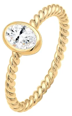 Productafbeelding van Elli PREMIUM Verlovingsring, topaas edelsteen, gedraaid, zilver 925