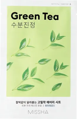 Produktbild von Missha Green Tea Tuchmaske mit Grüntee-Extrakt 19 g
