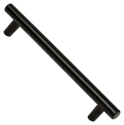 Productafbeelding van Roestvrijstalen meugelkruk, zwarte matte afwerking, afstand tussen de bevestigingsgaten 192 mm, set van 24 stuks