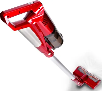 Produktbild von TurboTronic Akku Staubsauger - C26 - kabelloser 2in1 Stabstaubsauger & Handstaubsauger, 22.2V Lithium Akku, 11 kPa Saugleistung, beutellos, Tierhaar-Bürste rot