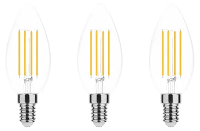 Produktbild von Modee E14 LED Filamentlampe 4W 470lm 4000K Neutralweiß 3 Stück