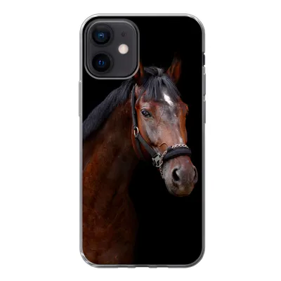 Produktbild von MuchoWow® Handyhülle Schutzhülle Hülle für iPhone 12 Pferd - Tiere - Braun Silikon Softcase Handy Hülle - Schutzhülle