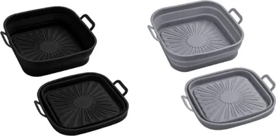 Image de INF Récipient alimentaire pour friteuse à air en silicone 17,5 cm, pack de 2 Multicolore
