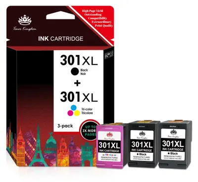 Produktbild von Druckerpatronen Für HP 301 XL OfficeJet 2544 2620 4630 4632 2622 4634 Deskjet 1050 A 2540 2050 A 3050 A Envy 5530 5532 5534 4500 4504 (3ER-SET)
