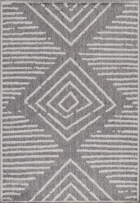 Produktbild von Villa Möbel Aruaro Terrasse, Garten-Teppich, Outdoorteppich, Gestreift Design, Farbe:Grau, Grösse:240x340 cm