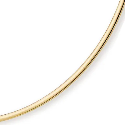 Produktbild von 3mm Halsreif Collier Omegareif Omegakette 750 Gold Gelbgold Goldkette 42cm Damen