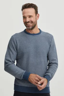 Produktbild von FQ1924 FQLeon Herren Strickpullover Feinstrick Pullover mit Rundhalsausschnitt O-Neck Meliert
