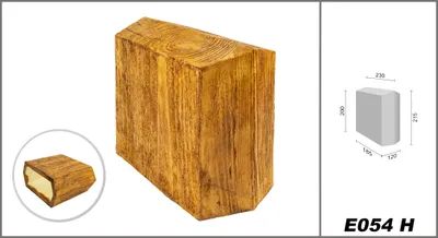 Produktbild von DECO WOOD Kopplungsstück rustikal aus Polyurethane, Verzierung Rustikal, PolyurethanBalkendeko Holzoptik (hellbraun - 12x23cm) Hartschaum Deckenverkleidung