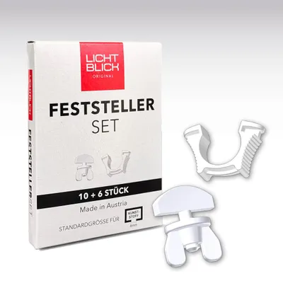 Produktbild von Lichtblick Feststeller Set für Gardinenschienen 16-teilig stoppen