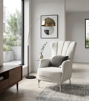 Obrázek produktu pro Elegantní křeslo čalouněné měkkou látkou, ideální pro stylové bydlení