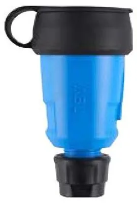 Productafbeelding van ABL Hightech koppeling, type SCHUKO 100000078, Elamid, blauwe manchet, bescherming tegen stof en spatwater (IP44)