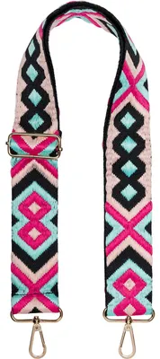 Produktbild von styleBREAKER Taschen Schulterriemen verstellbar mit buntem Ethno Muster, Wechsel Taschengurt, Karabiner, Handyband 02013024