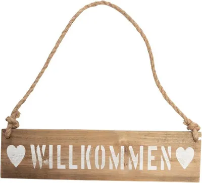 Produktbild von Freese Holz-Schild Willkommen waagerecht, braun, 40 x 10 cm