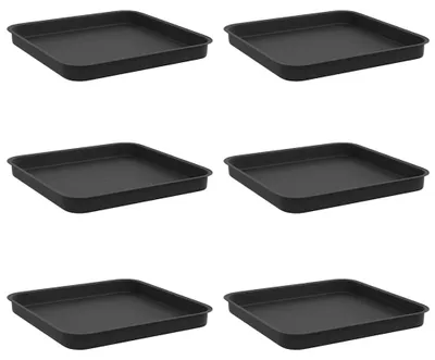 Produktbild von Quadratisches Blumentablett 6 pcs Schwarz 21 x 21 x 2 cm