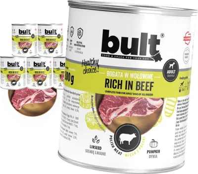 Produktbild von Bult Nassfutter Für Hunde, Dose, Reich An Rindfleisch, Set 6X800G